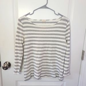 J. Crew 3/4 Sleeve Boatneck Striped Top